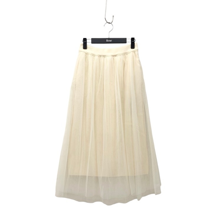Rene ルネ チュールニットスカート オフホワイト 34 6132420