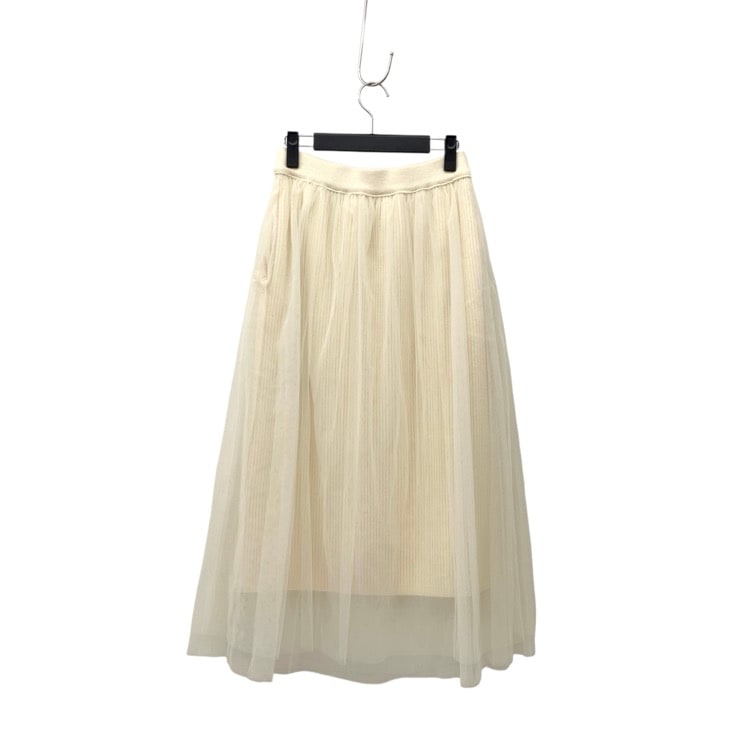 Rene ルネ チュールニットスカート オフホワイト 34 6132420