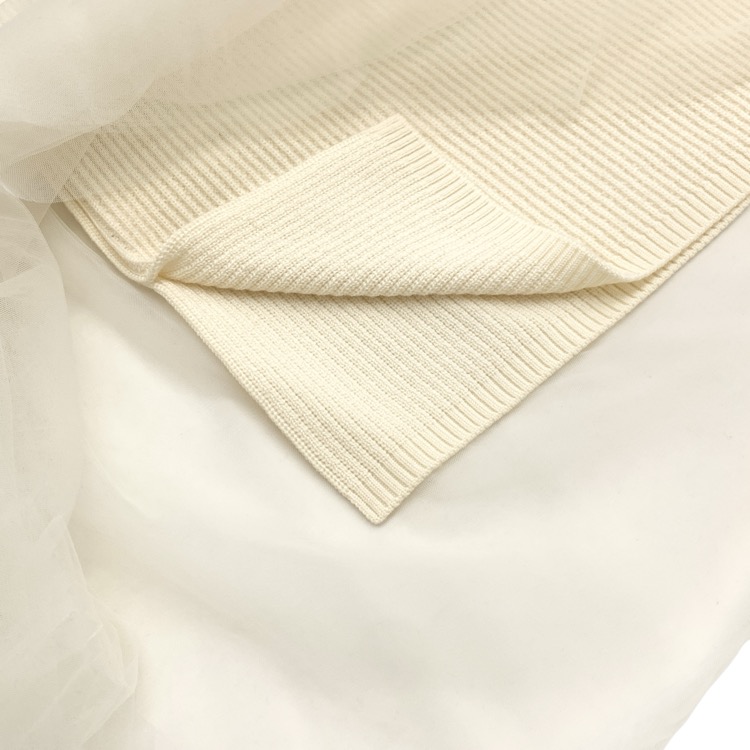 Rene ルネ チュールニットスカート オフホワイト 34 6132420