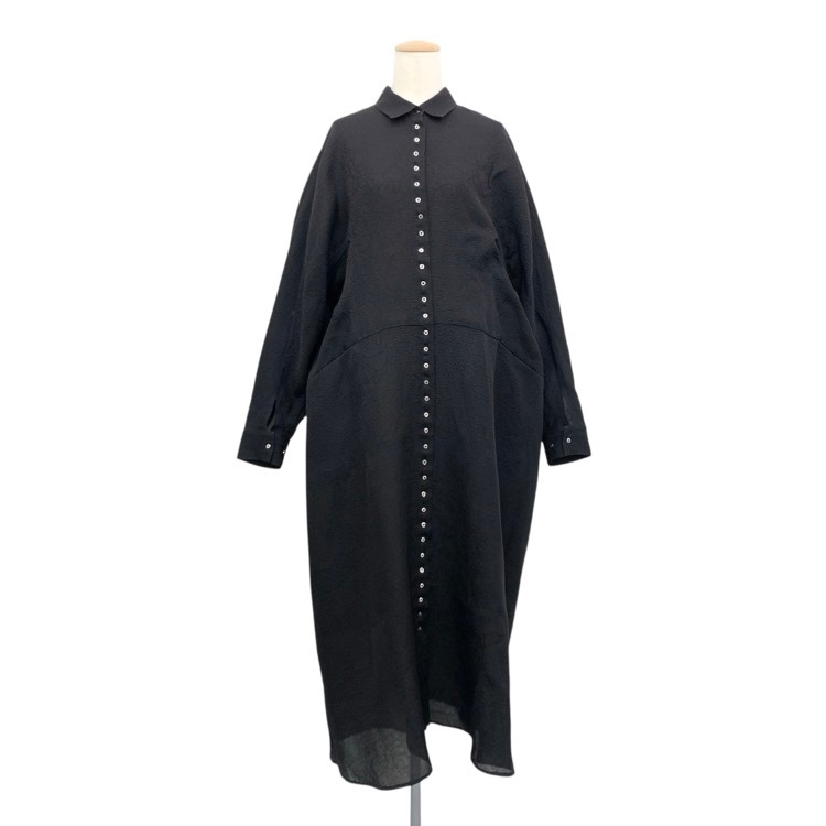 HARUNOBUMURATA ハルノブムラタ FRANCIS フランシスシルクジャカード ワンピース ブラック 36 HM22S415-SOV06