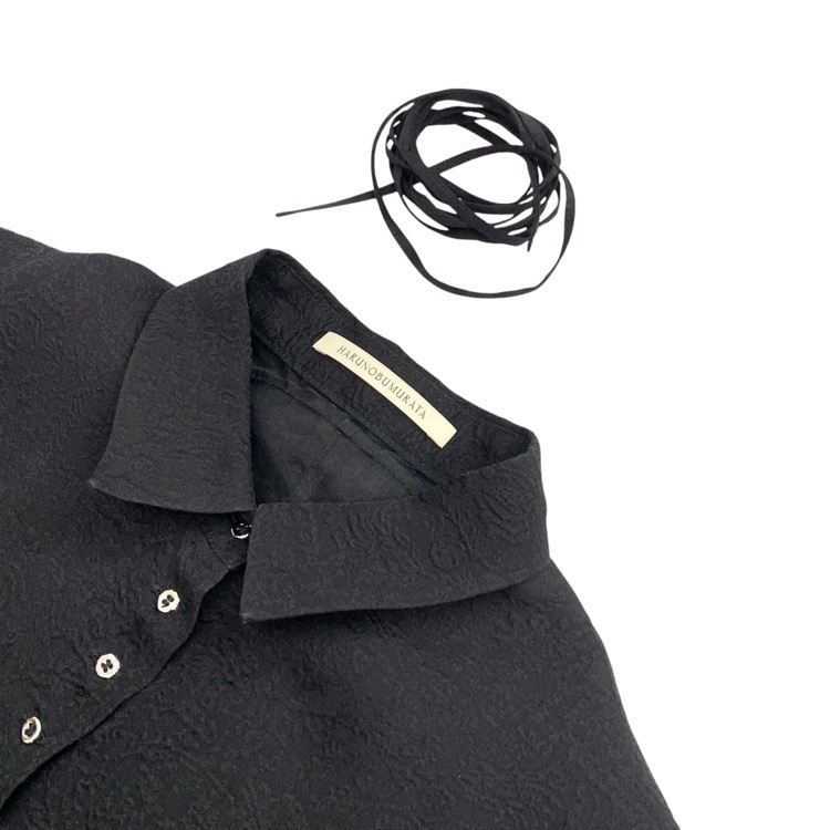 HARUNOBUMURATA ハルノブムラタ FRANCIS フランシスシルクジャカード ワンピース ブラック 36 HM22S415-SOV06