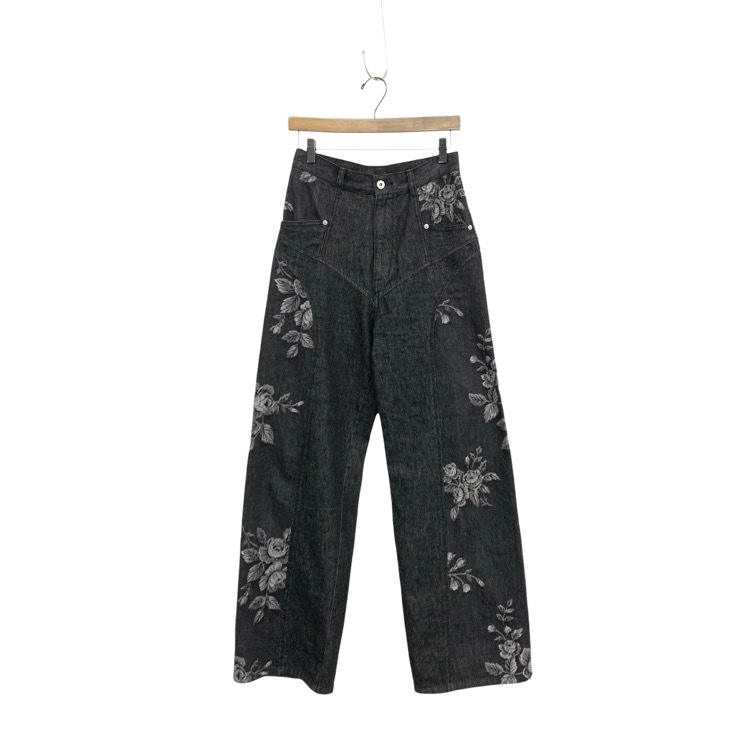FETICO フェティコ ROSE DENIM PANTS STUDIOUS別注 ローズデニムパンツ ブラック 38 FTC252-0620