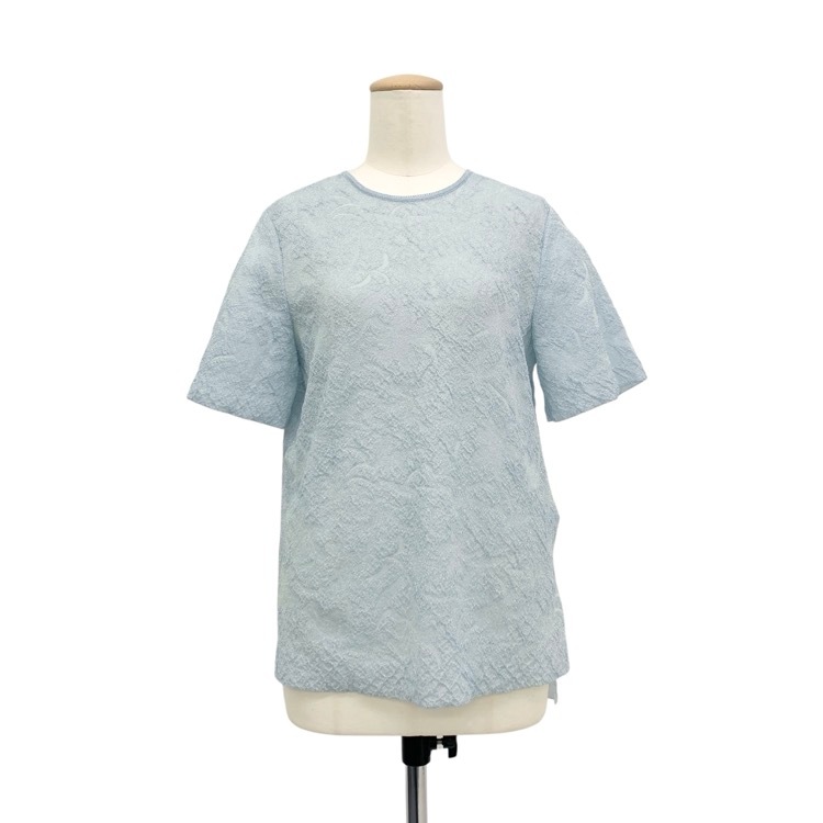 未使用品 2026SS Mame Kurogouchi マメクロゴウチ Floral Jacquard Sheer Short Sleeve Knit Top 花柄ジャガードシアーニットトップス 1 MM26SS-KN093