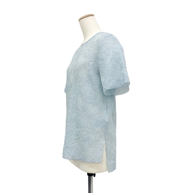 未使用品 2026SS Mame Kurogouchi マメクロゴウチ Floral Jacquard Sheer Short Sleeve Knit Top 花柄ジャガードシアーニットトップス 1 MM26SS-KN093