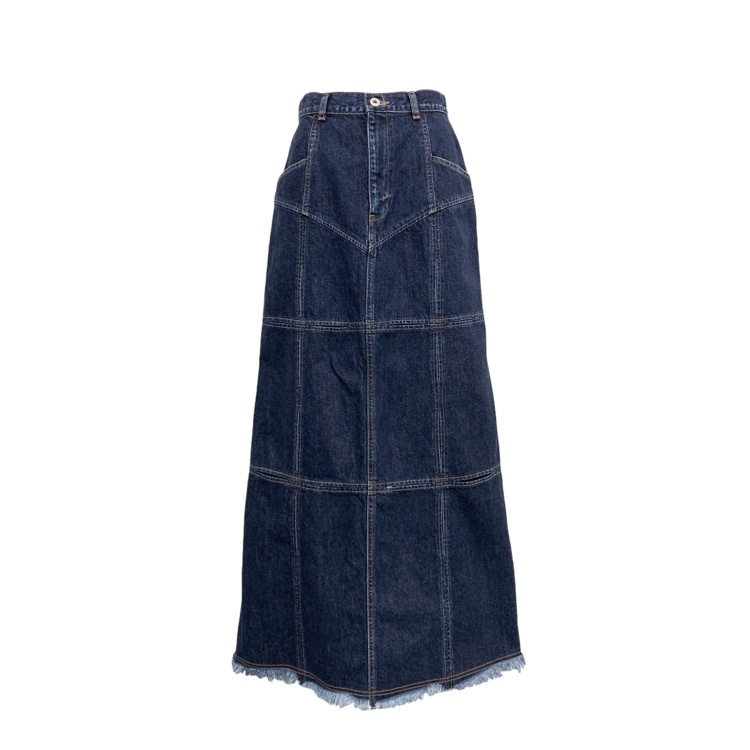 2024AW FETICO フェティコ DENIM SLIT MAXI SKIRT 十字スリットデニム スカート インディゴ 2 FTC244-0501
