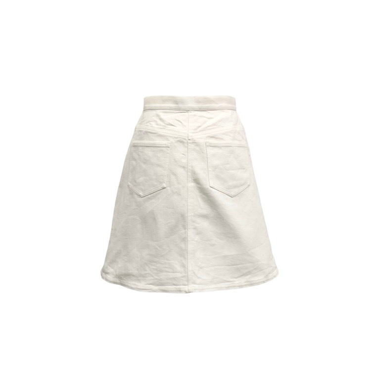 FOXEY NEWYORK フォクシー ウィンストン デニムスカート ビジュー付き ホワイト 38 44227-NSSOE