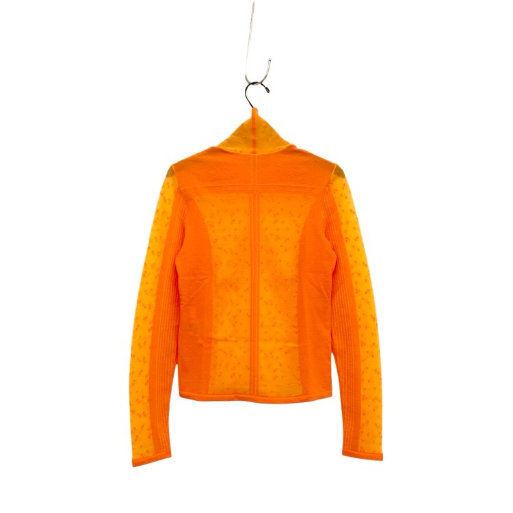 Mame Kurogouchi マメクロゴウチ Osmanthus Motif Jacquard Sheer Knitted Top 金木犀シアーハイネックカットソー オレンジ 1 MM21FW-KN042
