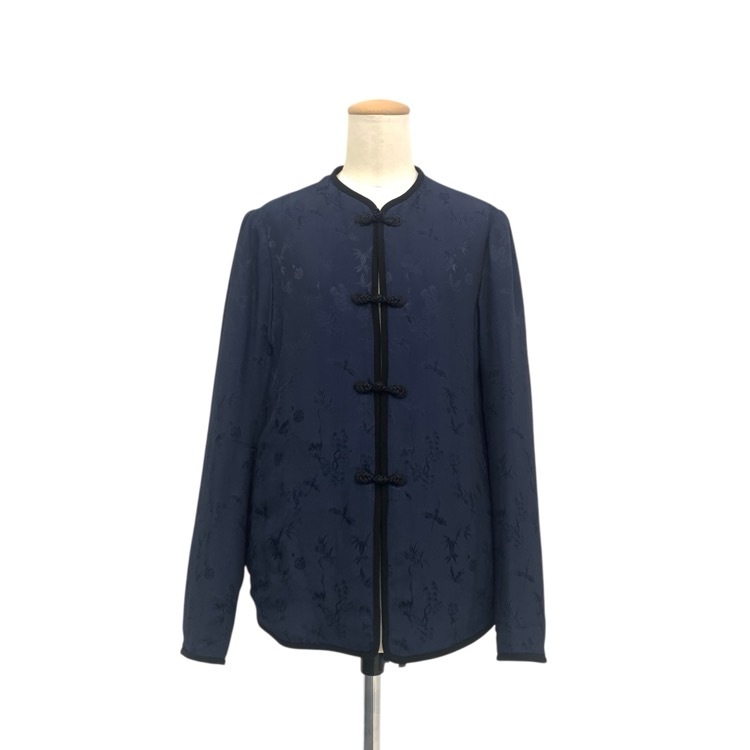 Mame Kurogouchi マメクロゴウチ Crane Pattern Jacquared Jacket 鶴ジャガードジャケット ネイビー 2 MM23PS-JK707