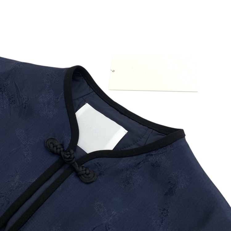 Mame Kurogouchi マメクロゴウチ Crane Pattern Jacquared Jacket 鶴ジャガードジャケット ネイビー 2 MM23PS-JK707