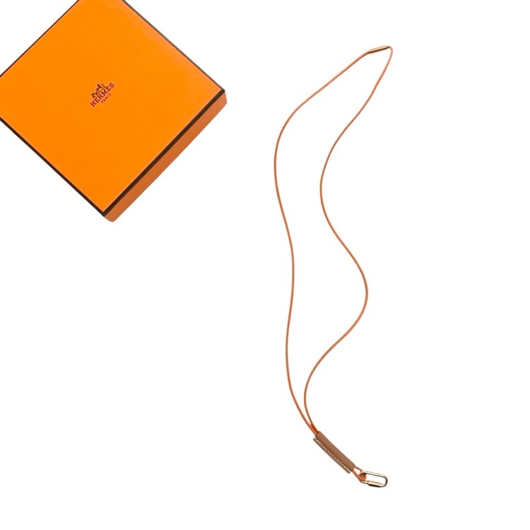 HERMES エルメス キュリオジテ ストラップ オレンジ ピンクゴールド