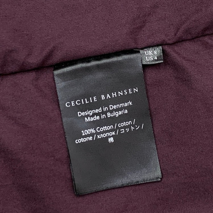 CECILIE BAHNSEN セシリーバンセン FINNEGAN DRESS フィネガン パフスリーブワンピース パープル 8 2.22RTW10011