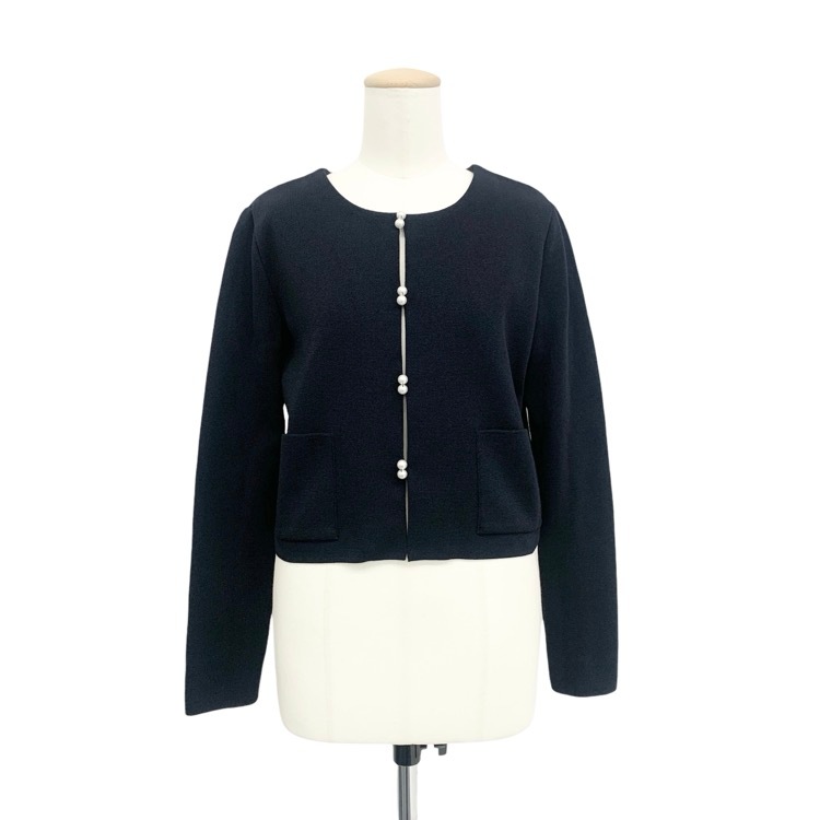 Rene ルネ カーディガン パールボタン ネイビー 34 6212371