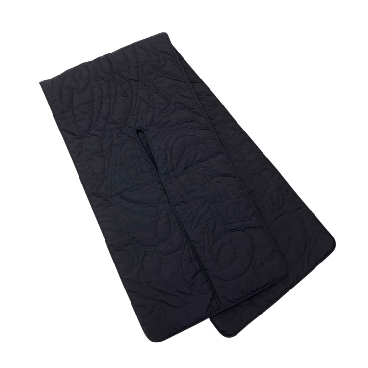 未使用品 2024AW Mame Kurogouchi マメクロゴウチ Silk Nylon Quilted Scarf キルティングスカーフ ストール ネイビー F MM24FW-AC081
