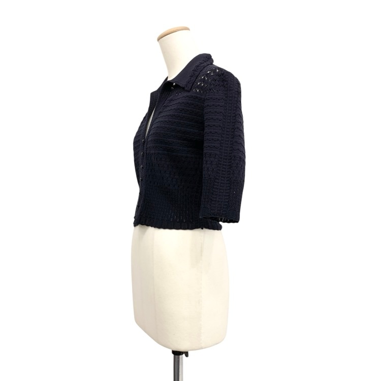 新品 マメクロゴウチ レーススリーブ シャツ ネイビー サイズ 2 10/16.17限定値下げ】マメクロゴウチレーススリーブシャツNAVY 2