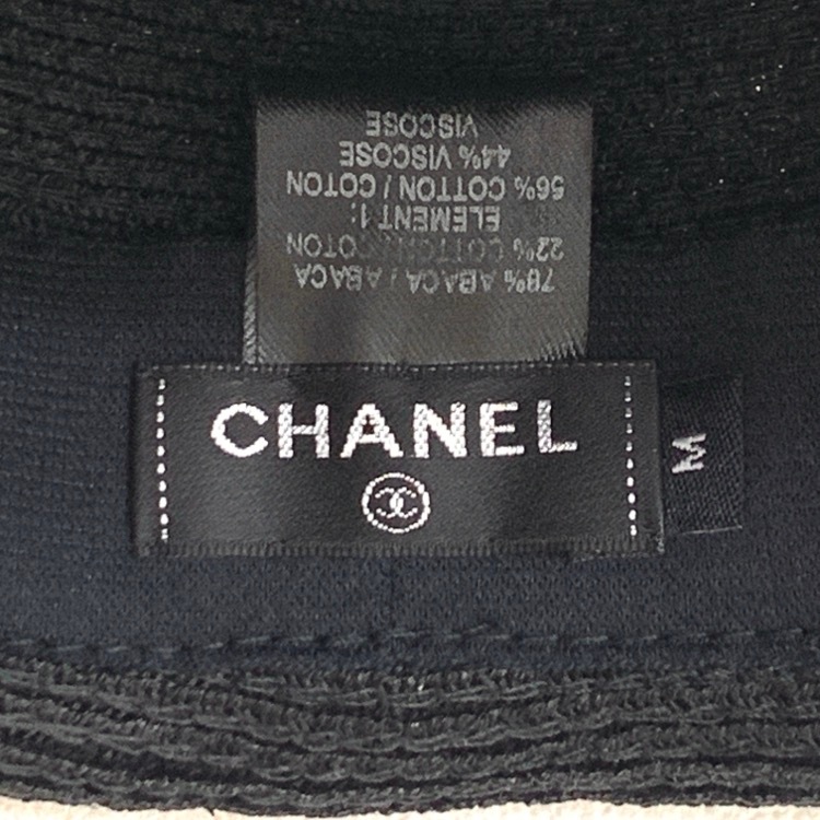 CHANEL シャネル ハット リネン・コットン ブラック M