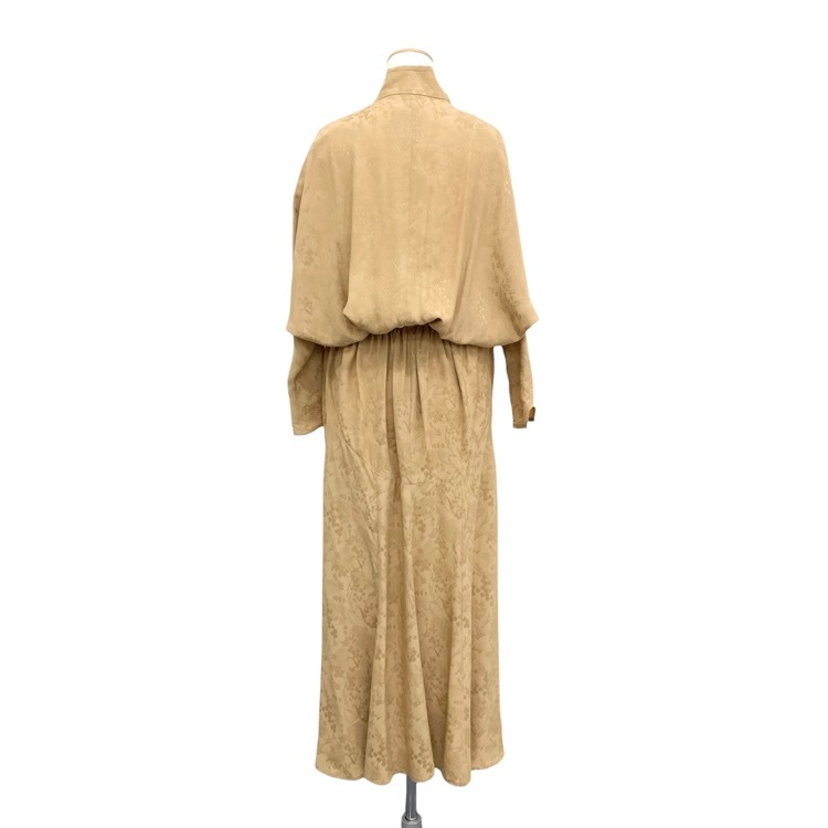 Mame Kurogouchi マメクロゴウチ Floral Jacquard Draped Dress フラワージャガードドレープワンピース ベージュ 1 MM24FW-DR040