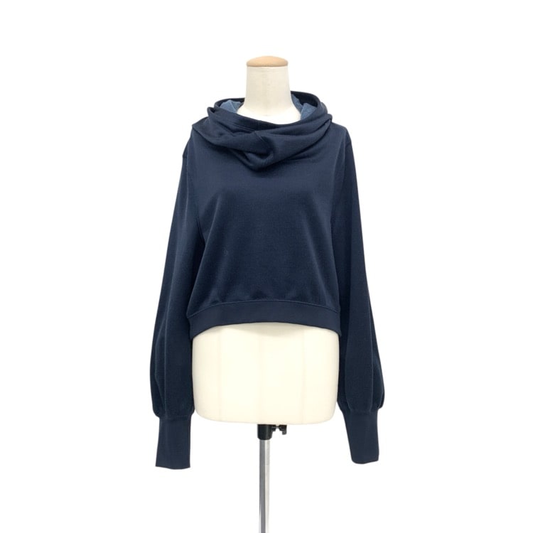 未使用品 2025SS Mame Kurogouchi マメクロゴウチ Cropped Relaxed Sweat Hoodie クロップドリラックススウェットフーディートップス MM25SS-JS033