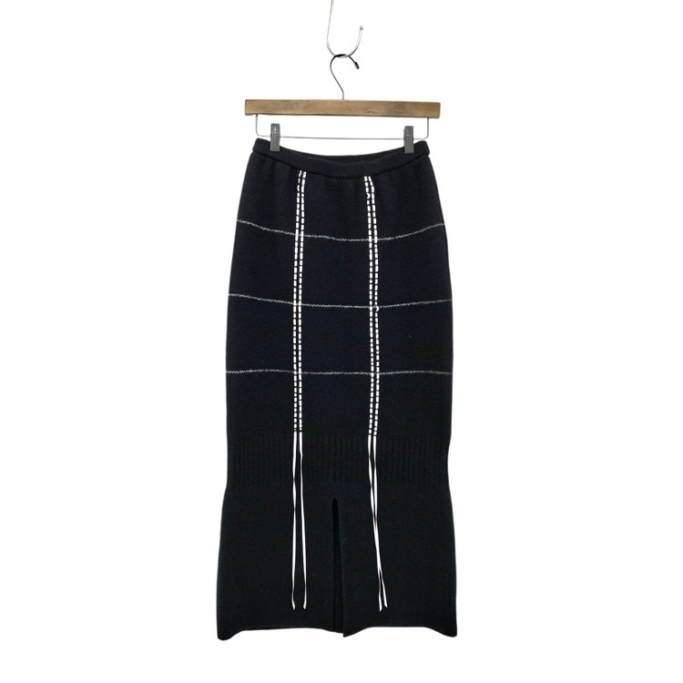 YUKI SHIMANE ユキシマネ Hand stitched Slit Knit skirt ファインメリノウールハンドステッチスリットニットスカート YS23AW-KSK