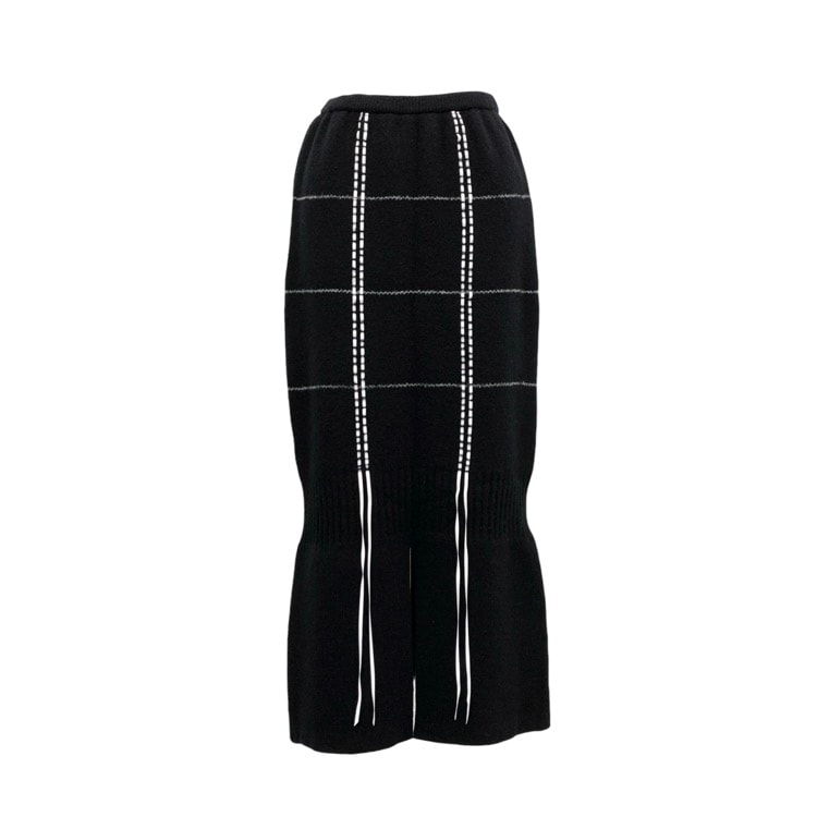 YUKI SHIMANE ユキシマネ Hand stitched Slit Knit skirt ファインメリノウールハンドステッチスリットニットスカート YS23AW-KSK