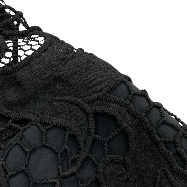 TOGA PULLA トーガプルラ Lace shirt レーススカラップシャツ ブラウス ブラック 36 TP21-FJ226