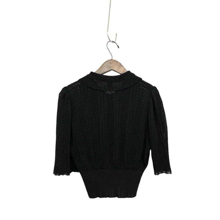 FETICO フェティコ LACE KNIT SHORT-SLEEVED CARDIGAN レースニットクロップドカーディガン ブラック 1 FTC252-0701