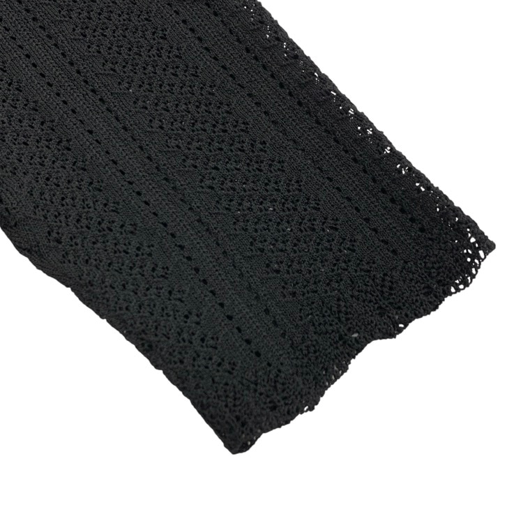 FETICO フェティコ LACE KNIT SHORT-SLEEVED CARDIGAN レースニットクロップドカーディガン ブラック 1 FTC252-0701