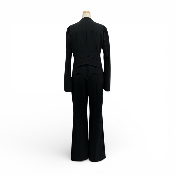 Mame Kurogouchi マメクロゴウチ Acetate Polyester Jump Suit フレアジャンプスーツ ブラック 3 MM23FW-OA013