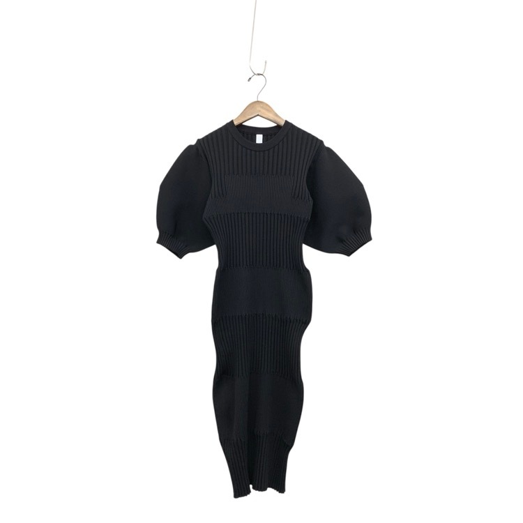CFCL シーエフシーエル FLUTED SHORT PUFF SLEEVE DRESS フルーテッドショートパフスリーブドレスワンピース ブラック 1 CF007KH074