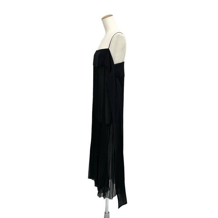 未使用品 2026SS HYKE ハイク PLEATED SLIP DRESS プリーツスリップレイヤードキャミワンピース ブラック 2 261-16255