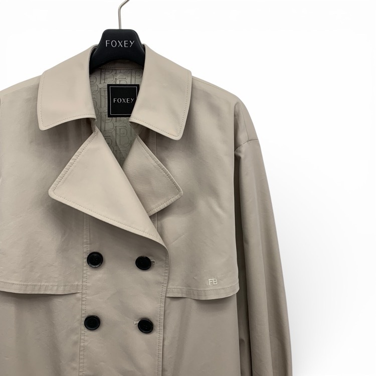 FOXEY フォクシー シリーン ロングトレンチコート パウダーベージュ 38 44156-SCOE