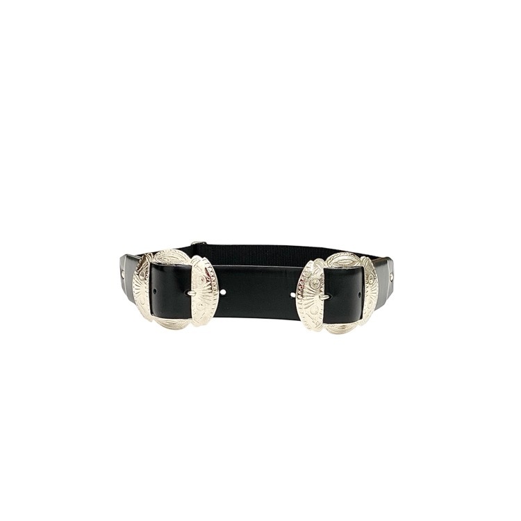 TOGA PULLA トーガプルラ Double buckle concho belt ダブルバックル ベルト ブラック F