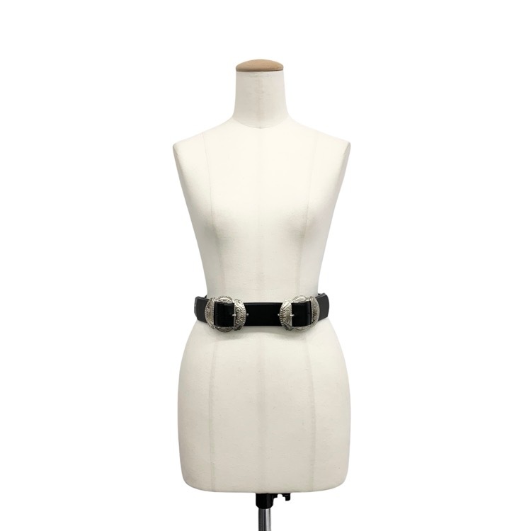 TOGA PULLA トーガプルラ Double buckle concho belt ダブルバックル ベルト ブラック F