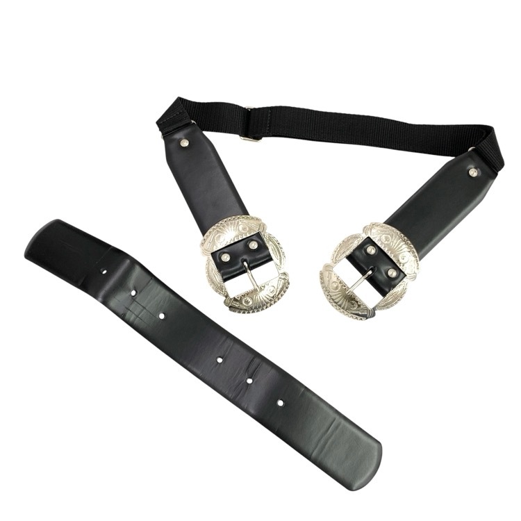 TOGA PULLA トーガプルラ Double buckle concho belt ダブルバックル ベルト ブラック F