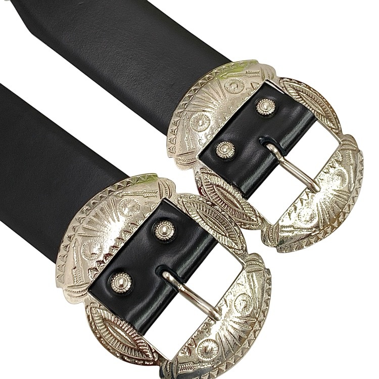 TOGA PULLA トーガプルラ Double buckle concho belt ダブルバックル ベルト ブラック F