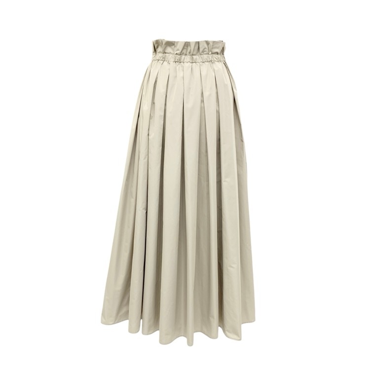 DEPAREILLE デパリエ タフタ タック スカート ベージュ 38 B1141AFS123A