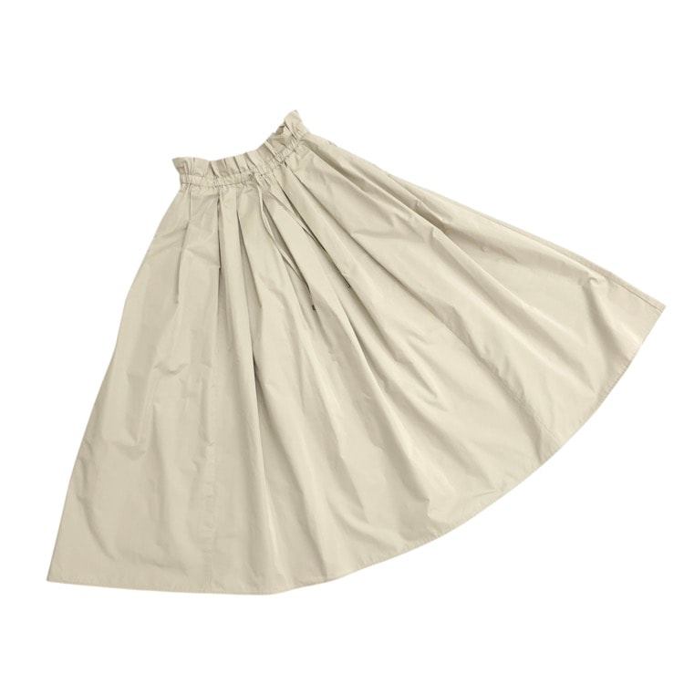 DEPAREILLE デパリエ タフタ タック スカート ベージュ 38 B1141AFS123A