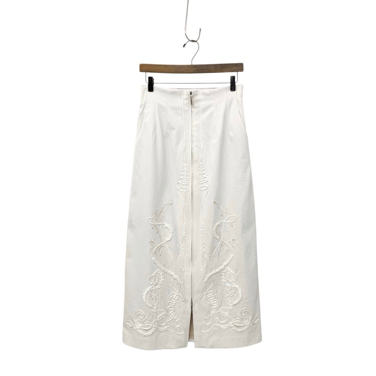 MURRAL ミューラル Cucurbita embroidered skirt 刺繍Iライン スカート ホワイト 2 251-0901