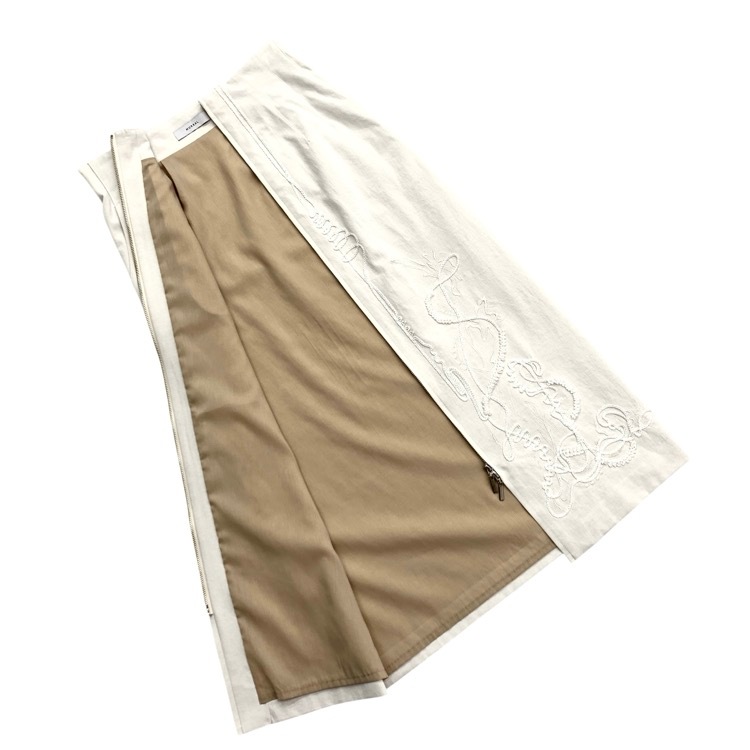 MURRAL ミューラル Cucurbita embroidered skirt 刺繍Iライン スカート ホワイト 2 251-0901