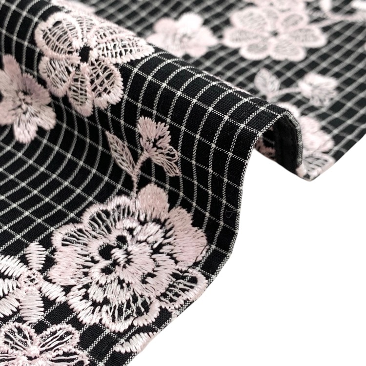 TOCCA トッカ BLUE RHAPSODY ドレス フラワー刺繍Aラインワンピース ブラック×ピンク 0 OPTOGM0500
