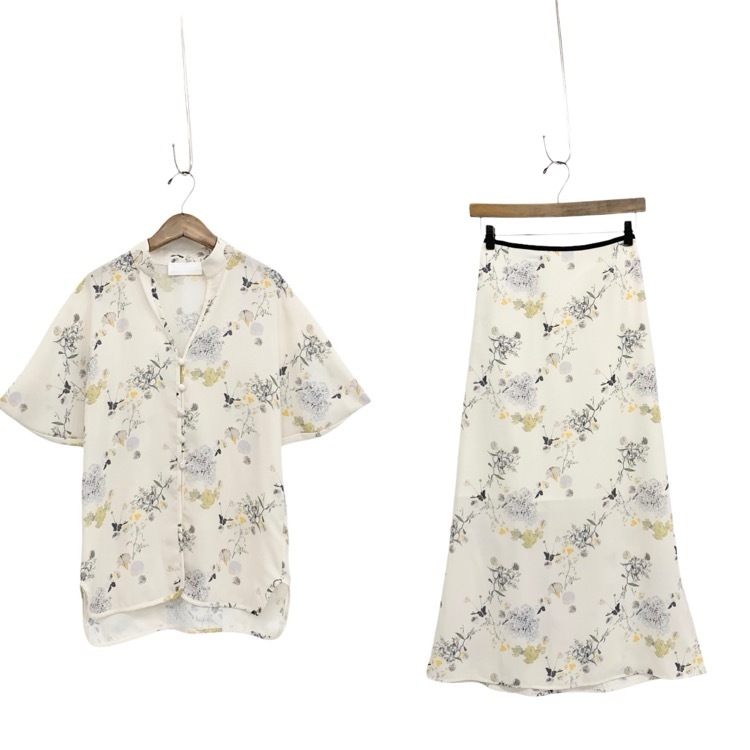 Mame Kurogouchi マメクロゴウチ Flower Printed Blouse/Flower Printed Skirt マルチ 1 MM20PS-SH702/MM20PS-SK703
