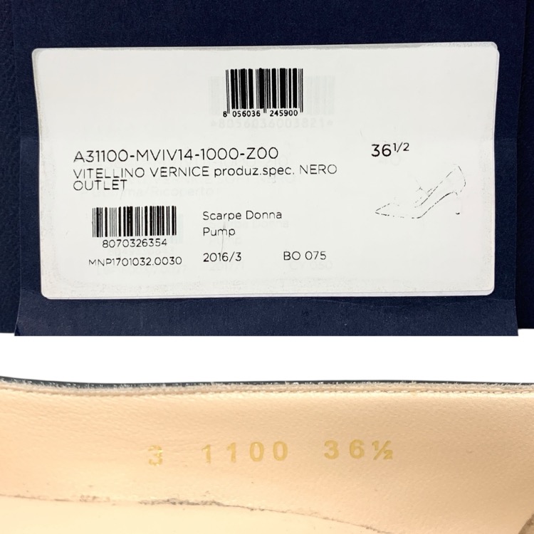 Sergio Rossi セルジオロッシ ポインテッドエナメル パンプス ブラック 361/2 A31100
