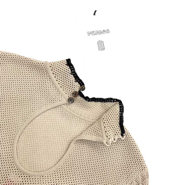 未使用品 2025AW FETICO フェティコ LACE KNIT BODYSUIT レースニットボディスーツ ベージュ 36 FTC254-0705