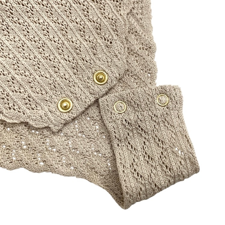 未使用品 2025AW FETICO フェティコ LACE KNIT BODYSUIT レースニットボディスーツ ベージュ 36 FTC254-0705