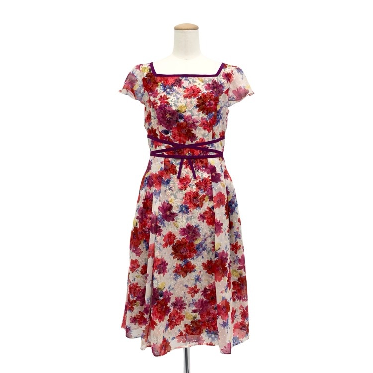 TOCCA トッカ FONDU ドレス アーカイブコレクション 小花柄シフォンワンピース マルチ 0 OPTOCM0730