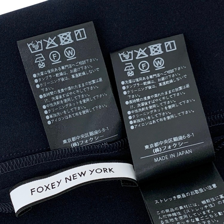 FOXEY NEWYORK フォクシー Damien Jacket Pants ノーカラージャケット パンツ ミッドナイトブルー 38 45763-NSJOG 45773-NSPOG