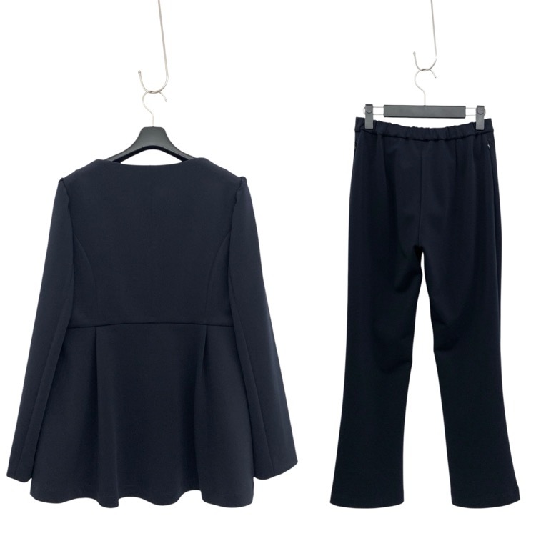 FOXEY NEWYORK フォクシー Damien Jacket Pants ノーカラージャケット パンツ ミッドナイトブルー 38 45763-NSJOG 45773-NSPOG