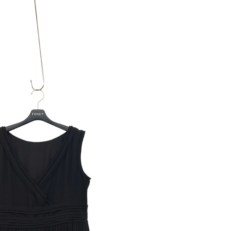 FOXEY フォクシー ドレス 総シルク ワンピースブラック 40 37822-SOFN