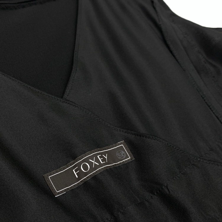 FOXEY フォクシー ドレス 総シルク ワンピースブラック 40 37822-SOFN