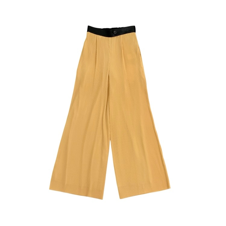 未使用品 AKIRANAKA アキラナカ Monne pleats pants プリーツ パンツ イエロー 1 AR2042