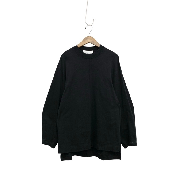 Mame Kurogouchi マメクロゴウチ Classic Cotton Long Sleeve Top クルーネックカットソー ブラック 2 MM22PS-JS729